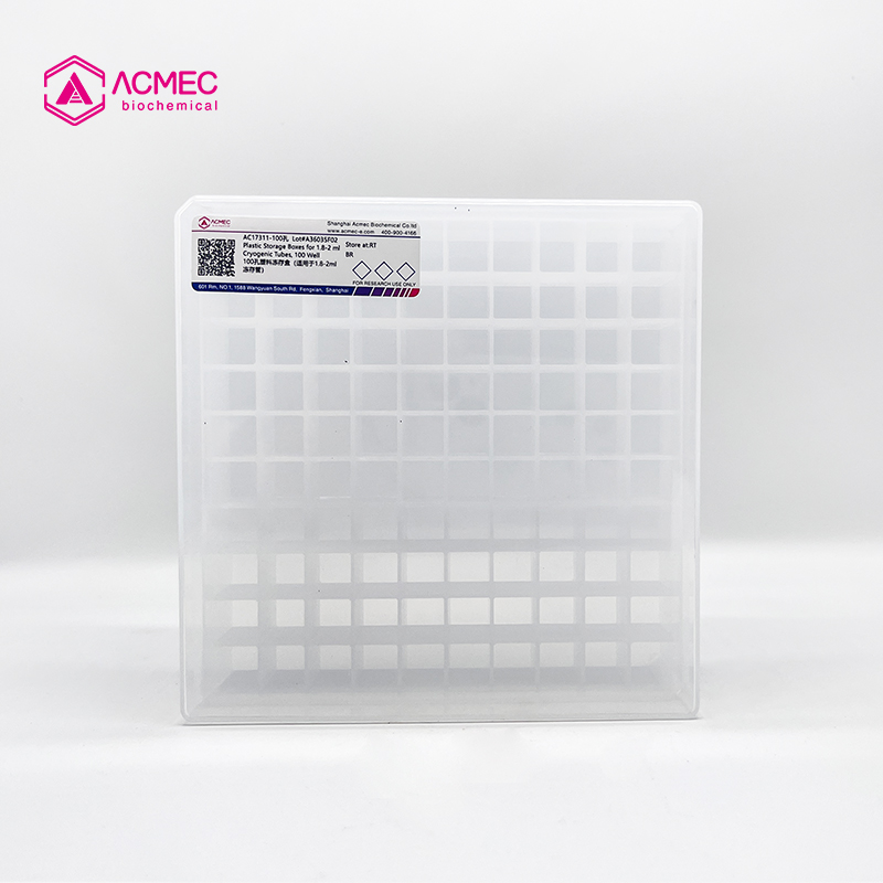 Plastic Storage Boxes for 1.8-2 ml Cryogenic Tubes, 100 Well