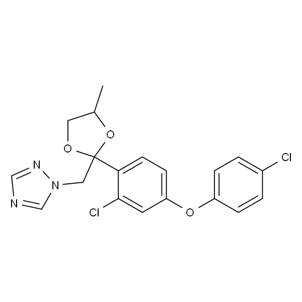 1-((2-(2-Chloro-4-(4-chlorophenoxy)phenyl)-4-methyl-1,3-dioxolan-2-yl)methyl)-1H-1,2,4-triazole