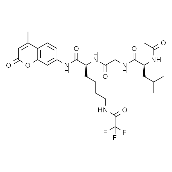 (S)-2-(2-((S)-2-Acetamido-4-methylpentanamido)acetamido)-N-(4-methyl-2-oxo-2H-chromen-7-yl)-6-(2,2,2-trifluoroacetamido)hexanamide