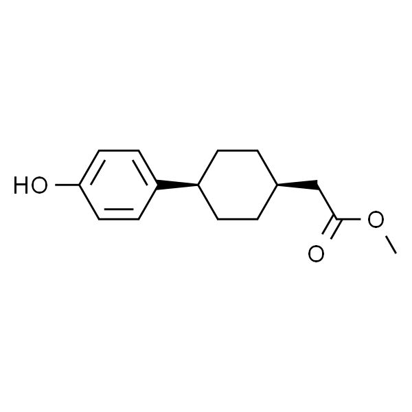 Cyclohexaneacetic acid, 4-(4-hydroxyphenyl)-, methyl ester, cis-