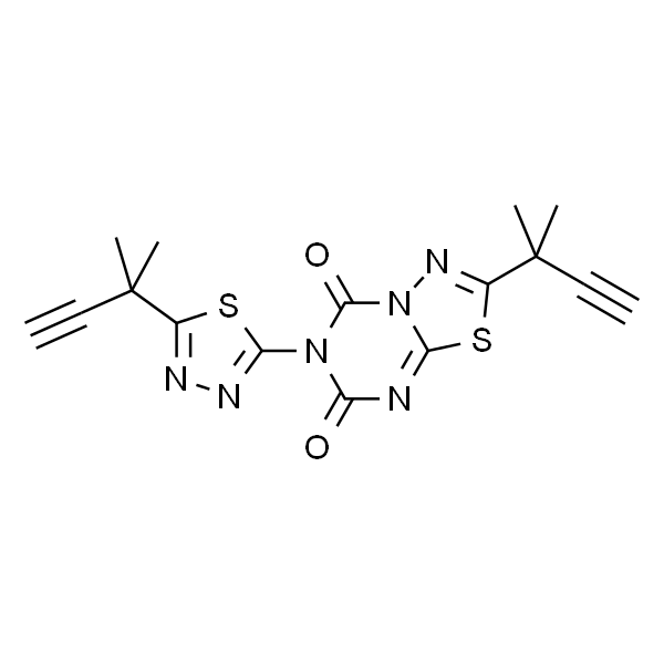 2-(2-Methylbut-3-yn-2-yl)-6-(5-(2-methylbut-3-yn-2-yl)-1,3,4-thiadiazol-2-yl)-5H-[1,3,4]thiadiazolo[3,2-a][1,3,5]triazine-5,7(6H)-dione