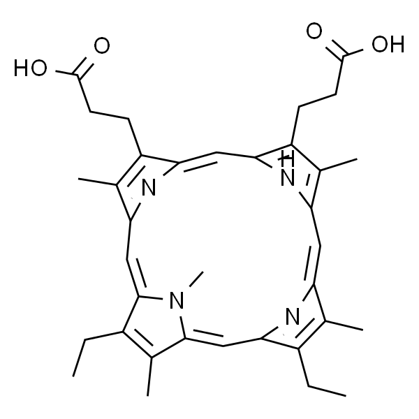 21H,23H-Porphine-2,18-dipropanoicacid, 8,13-diethyl-3,7,12,17,23-pentamethyl- (9CI)