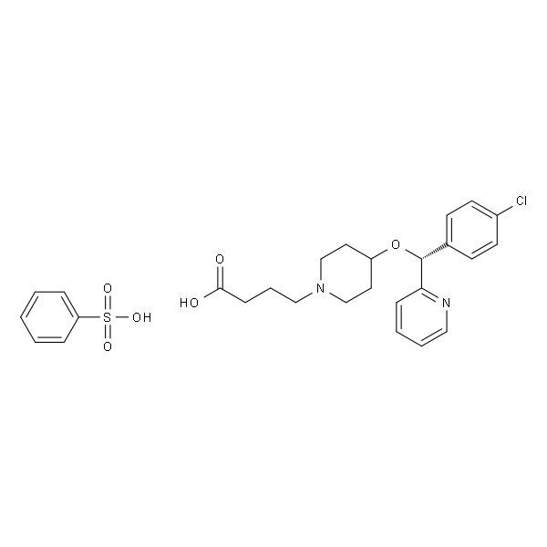 4-{4-[(R)-(4-chlorophenyl)(pyridin-2-yl)methoxy]piperidin-1-yl}butanoic acid benzenesulfonate