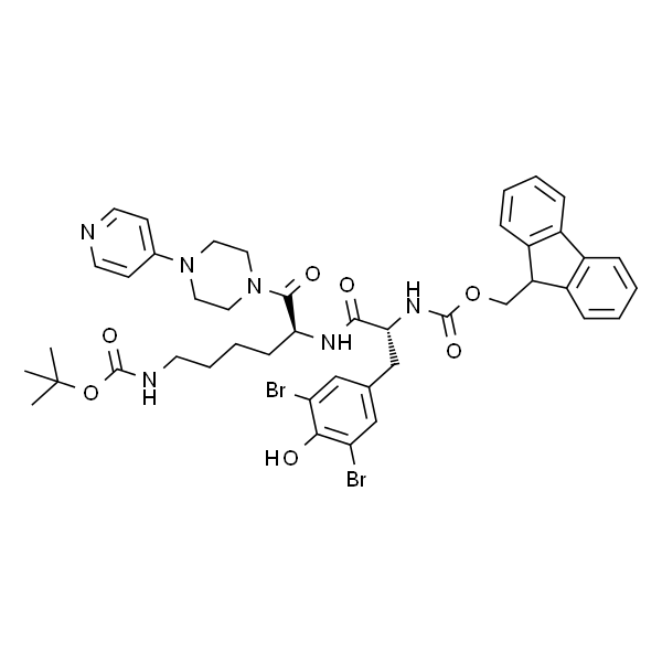13-Oxa-2,5,11-triazapentadecanoic acid, 3-[(3,5-dibromo-4-hydroxyphenyl)methyl]-14,14-dimethyl-4,12-dioxo-6-[[4-(4-pyridinyl)-1-piperazinyl]carbonyl]-, 9H-fluoren-9-ylmethyl ester, [R-(R*,S*)]- (9CI)