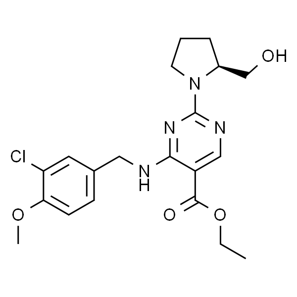 (S)-Ethyl 4-((3-chloro-4-methoxybenzyl)amino)-2-(2-(hydroxymethyl)pyrrolidin-1-yl)pyrimidine-5-carboxylate