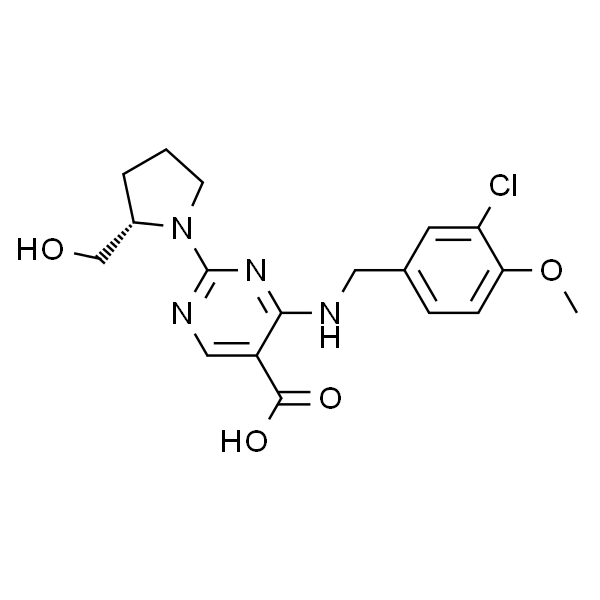 (S)-4-((3-Chloro-4-methoxybenzyl)amino)-2-(2-(hydroxymethyl)pyrrolidin-1-yl)pyrimidine-5-carboxylic acid