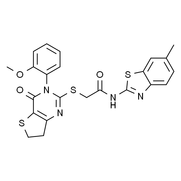2-((3-(2-Methoxyphenyl)-4-oxo-3,4,6,7-tetrahydrothieno[3,2-d]pyrimidin-2-yl)thio)-N-(6-methylbenzo[d]thiazol-2-yl)acetamide