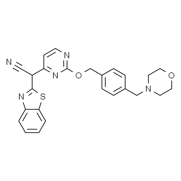 (1,3-Benzothiazol-2-yl)[2-[[4-[(morpholin-4-yl)methyl]benzyl]oxy]pyrimidin-4-yl]acetonitrile