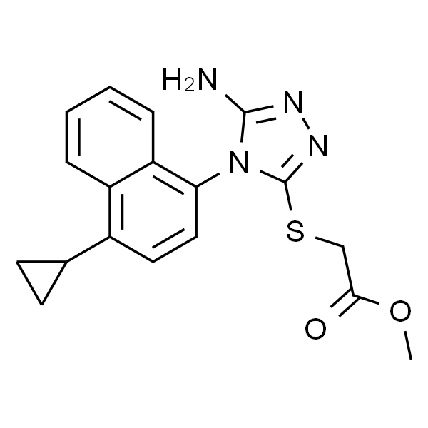 Methyl 2-((5-amino-4-(4-cyclopropylnaphthalen-1-yl)-4H-1,2,4-triazol-3-yl)thio)acetate