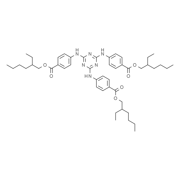 Tris(2-ethylhexyl) 4,4',4''-((1,3,5-triazine-2,4,6-triyl)tris(azanediyl))tribenzoate