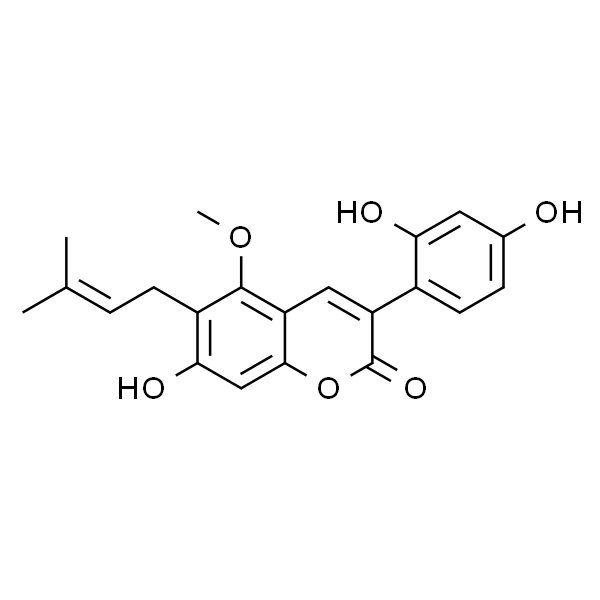 2H-1-Benzopyran-2-one,3-(2,4-dihydroxyphenyl)-7-hydroxy-5-methoxy-6-(3-methyl-2-buten-1-yl)-