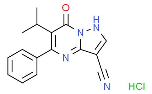 6-Isopropyl-7-oxo-5-phenyl-4,7-dihydropyrazolo[1,5-a]pyrimidine-3-carbonitrile hydrochloride