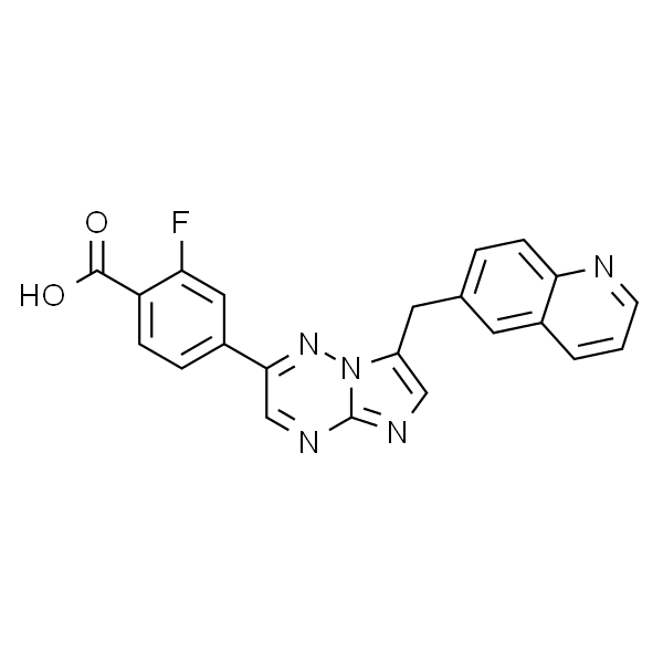 2-fluoro-4-(7-(quinolin-6-ylmethyl)imidazo[1,2-b][1,2,4]triazin-2-yl)benzoicacid