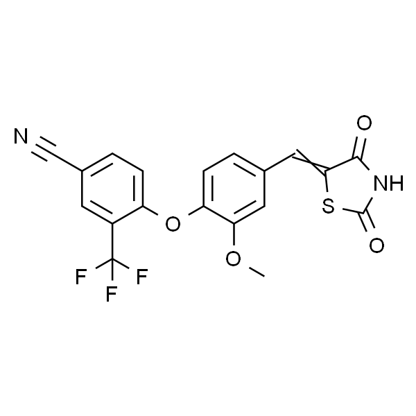 4-(4-((2,4-Dioxothiazolidin-5-ylidene)methyl)-2-methoxyphenoxy)-3-(trifluoromethyl)benzonitrile