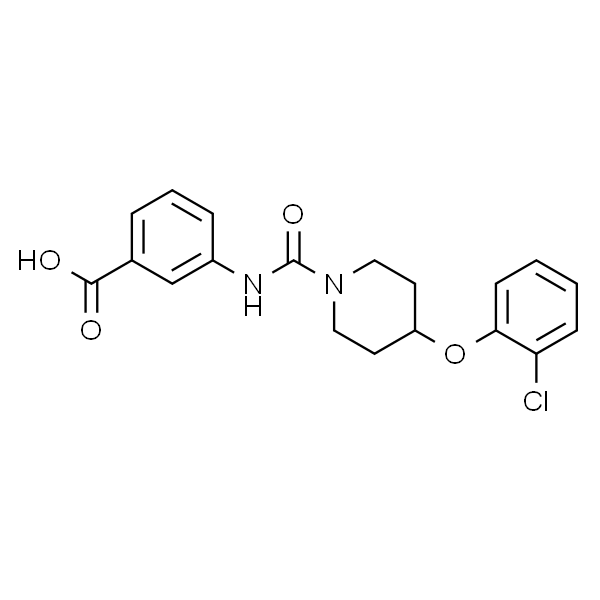 3-(4-(2-chlorophenoxy)piperidine-1-carboxamido)benzoic acid