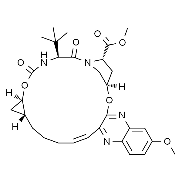 8H-7,10-Methanocyclopropa[18,19][1,10,3,6]dioxadiazacyclononadecino[11,12-b]quinoxaline-8-carboxylic acid, 5-(1,1-dimethylethyl)-1,1a,3,4,5,6,9,10,20,21,22,22a-dodecahydro-14-methoxy-3,6-dioxo-, methy