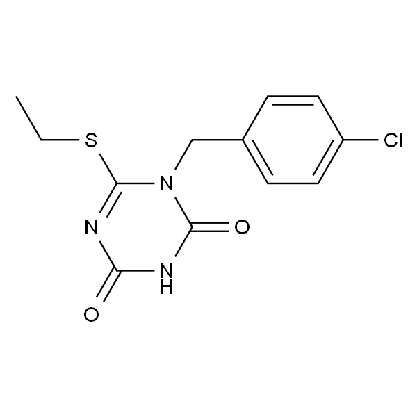 1,3,5-Triazine-2,4(1H,3H)-dione, 1-[(4-chlorophenyl)methyl]-6-(ethylthio)-