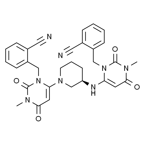 (R)-2-((6-(3-((3-(2-cyanobenzyl)-1-methyl-2,6-dioxo-1,2,3,6-tetrahydropyrimidin-4-yl)amino)piperidin-1-yl)-3-methyl-2,4-dioxo-3,4-dihydropyrimidin-1(2H)-yl)methyl)benzonitrile