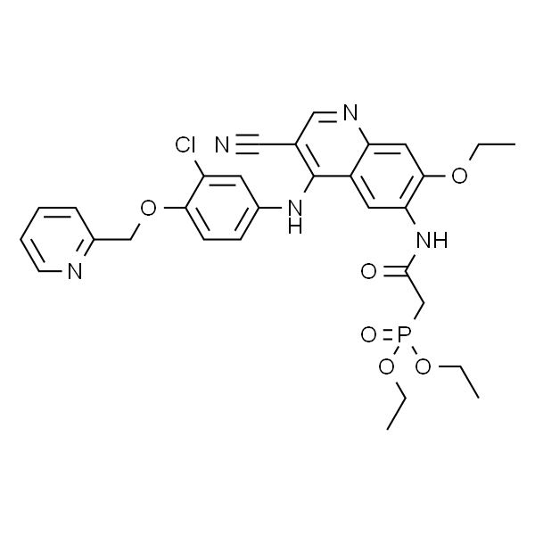 Phosphonic acid, P-[2-[[4-[[3-chloro-4-(2-pyridinylmethoxy)phenyl]amino]-3-cyano-7-ethoxy-6-quinolinyl]amino]-2-oxoethyl]-, diethyl ester