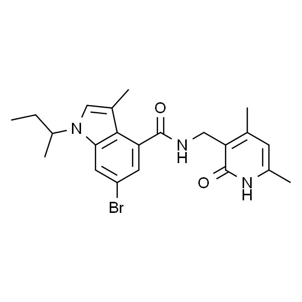 1H-Indole-4-carboxamide,6-bromo-N-[(1,2-dihydro-4,6-dimethyl-2-oxo-3-pyridinyl)methyl]-3-methyl-1-(1-methylpropyl)-