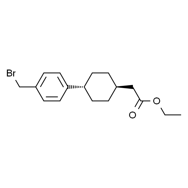 Cyclohexaneacetic acid, 4-[4-(bromomethyl)phenyl]-, ethyl ester, trans-