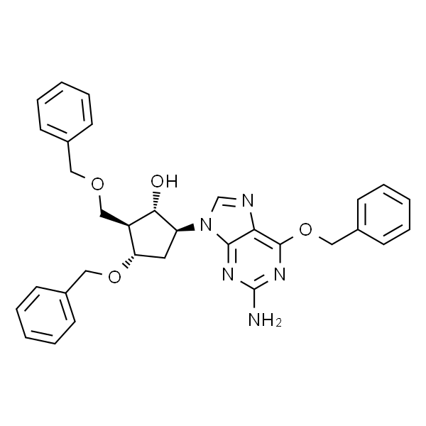 (1S,2S,3S,5S)-5-(2-Amino-6-(benzyloxy)-9H-purin-9-yl)-3-(benzyloxy)-2-(benzyloxymethyl)cyclopentanol