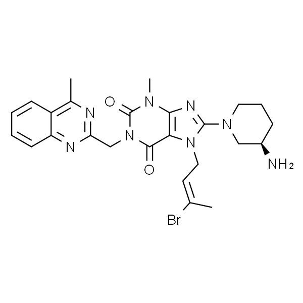1H-Purine-2,6-dione, 8-[(3R)-3-amino-1-piperidinyl]-7-[(2E)-3-bromo-2-buten-1-yl]-3,7-dihydro-3-methyl-1-[(4-methyl-2-quinazolinyl)methyl]-