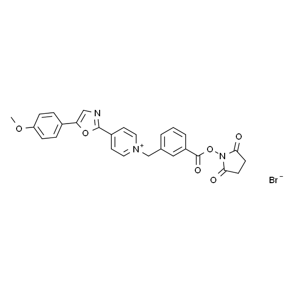N-(3-Succinimidyloxy-carbonyl-phenyl)-methyl-4-(5'-(4''-methoxy-phenyl)-2'-oxazolyl)-pyridinium bromide