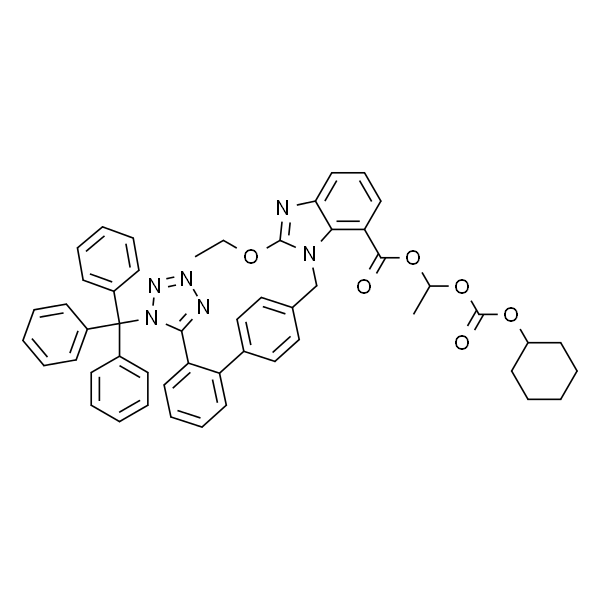 1-(((Cyclohexyloxy)carbonyl)oxy)ethyl 2-ethoxy-1-((2'-(1-trityl-1H-tetrazol-5-yl)-[1,1'-biphenyl]-4-yl)methyl)-1H-benzo[d]imidazole-7-carboxylate