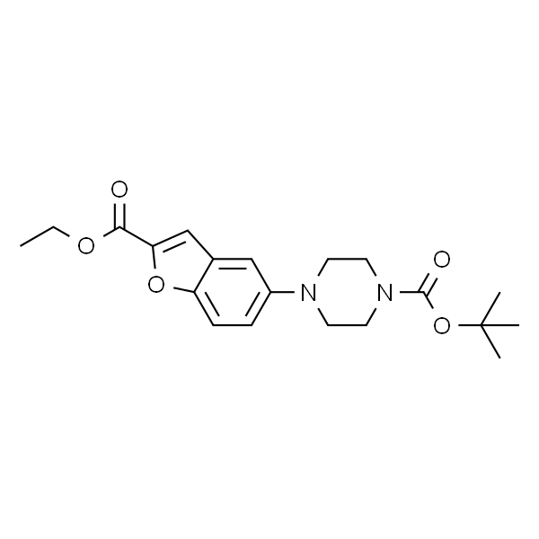 tert-Butyl 4-(2-(ethoxycarbonyl)benzofuran-5-yl)piperazine-1-carboxylate