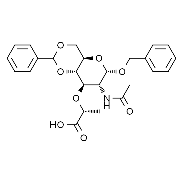 (2R)-2-(((4aR,6S,7R,8R,8aS)-7-Acetamido-6-(benzyloxy)-2-phenylhexahydropyrano[3,2-d][1,3]dioxin-8-yl)oxy)propanoic acid