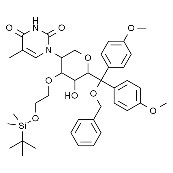 1-(6-((Benzyloxy)bis(4-methoxyphenyl)methyl)-4-(2-((tert-butyldimethylsilyl)oxy)ethoxy)-5-hydroxytetrahydro-2H-pyran-3-yl)-5-methylpyrimidine-2,4(1H,3H)-dione