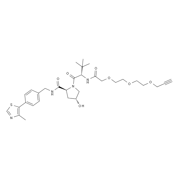 (2S,4R)-1-((S)-2-(tert-Butyl)-4-oxo-6,9,12-trioxa-3-azapentadec-14-yn-1-oyl)-4-hydroxy-N-(4-(4-methylthiazol-5-yl)benzyl)pyrrolidine-2-carboxamide