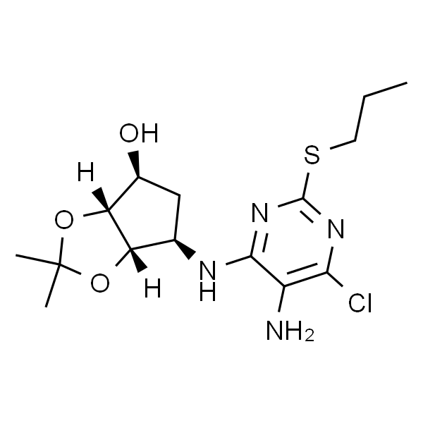 (3aR,4S,6R,6aS)-6-((5-amino-6-chloro-2-(propylthio)pyrimidin-4-yl)amino)-2,2-dimethyltetrahydro-3aH-cyclopenta[d][1,3]dioxol-4-ol