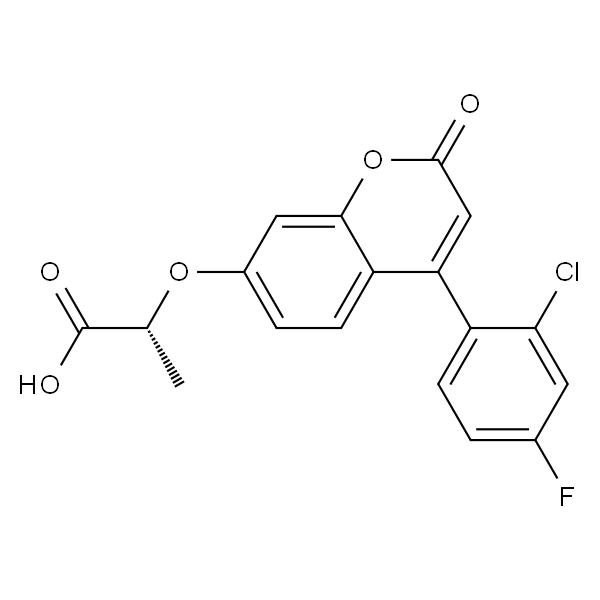 Propanoic acid, 2-[[4-(2-chloro-4-fluorophenyl)-2-oxo-2H-1-benzopyran-7-yl]oxy]-, (2R)-