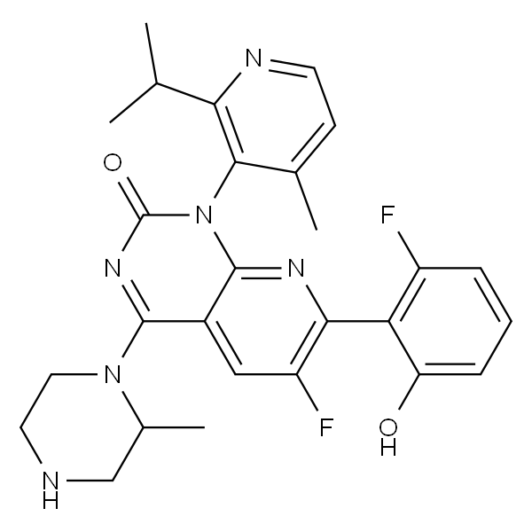(1R)-6-Fluoro-7-(2-fluoro-6-hydroxyphenyl)-1-(2-isopropyl-4-methylpyridin-3-yl)-4-((S)-2-methylpiperazin-1-yl)pyrido[2,3-d]pyrimidin-2(1H)-one
