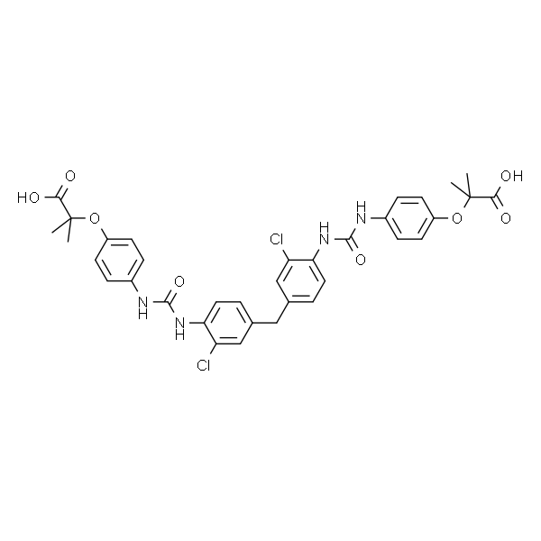 2,2'-(4,4'-(4,4'-methylenebis(2-chloro-4,1-phenylene))bis(azanediyl)bis(oxomethylene)bis(azanediyl)bis(4,1-phenylene))bis(oxy)bis(2-methylpropanoic acid)