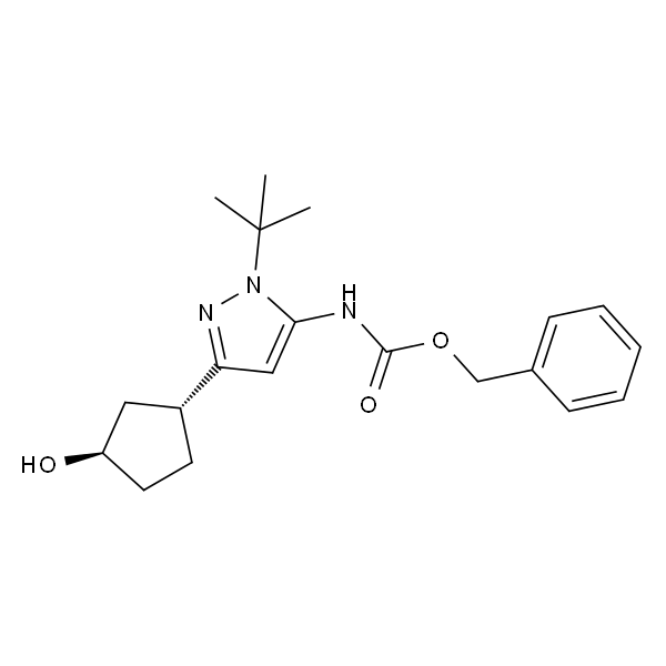 rel-Benzyl(1-(tert-butyl)-3-((1S,3S)-3-hydroxycyclopentyl)-1H-pyrazol-5-yl)carbamate
