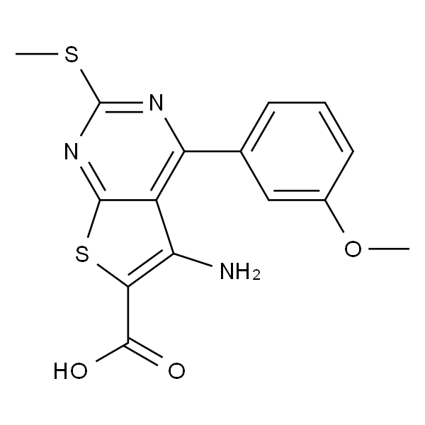 THIENO[2,3-D]PYRIMIDINE-6-CARBOXYLIC ACID,5-AMINO-4-(3-METHOXYPHENYL)-2-(METHYLTHIO)-(WXG01920)