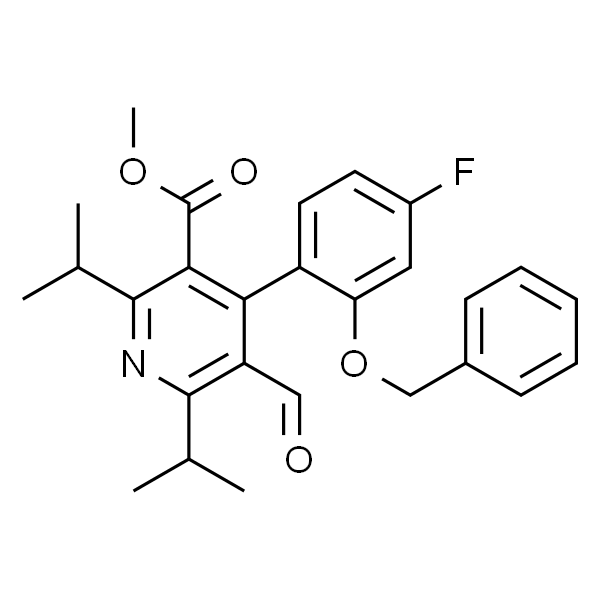 3-Pyridinecarboxylic acid, 4-[4-fluoro-2-(phenylmethoxy)phenyl]-5-formyl-2,6-bis(1-methylethyl)-, methyl ester
