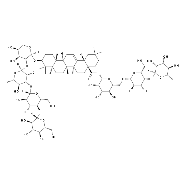 3-O-β-D- Galactosyl( 1→3)-β-D-glucosyl( 1→3)-α-L-rhamnosyl(1→2)-α-L-arabinosyl-Oleanolic acid - 28-O-α-L-rhamnosyl(1→4)β-D-glucosyl( 1→6)-β-D-glucoside