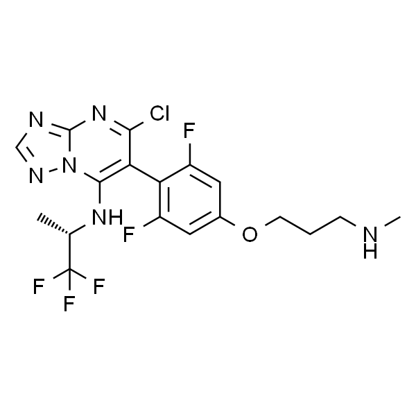 5-Chloro-6-[2,6-difluoro-4-[3-(methylamino)propoxy]phenyl]-N-((1S)-2,2,2-trifluoro-1-methylethyl)-[1,2,4]triazolo[1,5-a]pyrimidin-7-amine