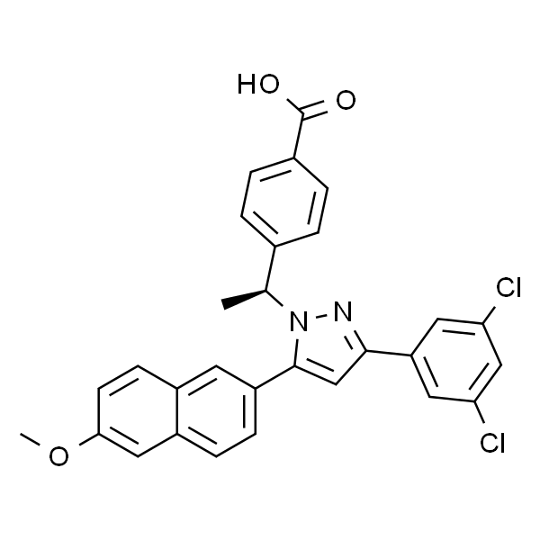 (S)-4-(1-(3-(3,5-dichlorophenyl)-5-(6-Methoxynaphthalen-2-yl)-1H-pyrazol-1-yl)ethyl)benzoic acid