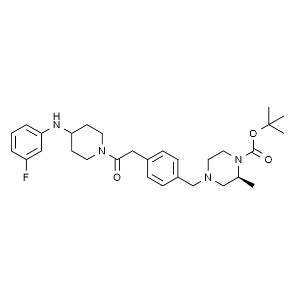 1-Piperazinecarboxylic acid, 4-[[4-[2-[4-[(3-fluorophenyl)amino]-1-piperidinyl]-2-oxoethyl]phenyl]methyl]-2-methyl-, 1,1-dimethylethyl ester, (2S)-