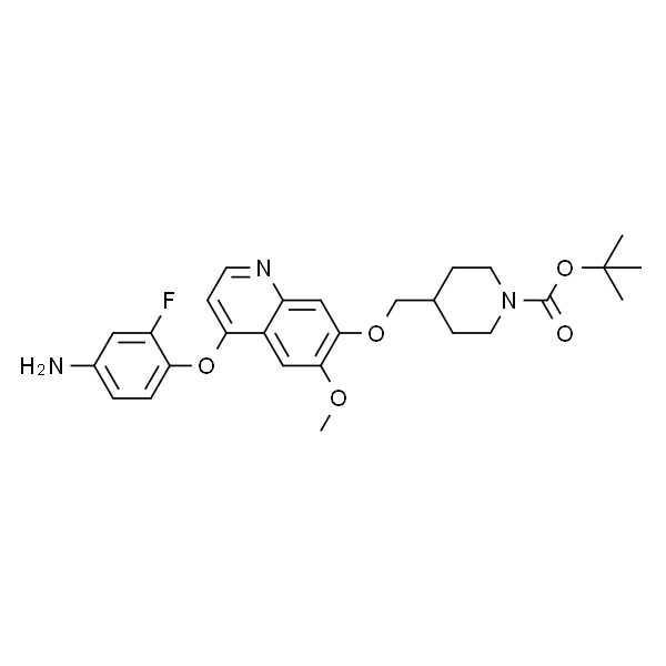 tert-Butyl 4-(((4-(4-amino-2-fluorophenoxy)-6-methoxyquinolin-7-yl)oxy)methyl)piperidine-1-carboxylate