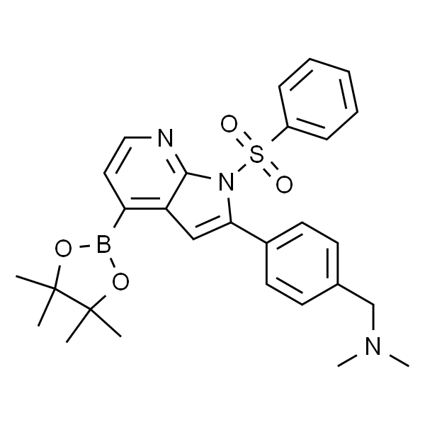 BENZENEMETHANAMINE, N,N-DIMETHYL-4-[1-(PHENYLSULFONYL)-4-(4,4,5,5-TETRAMETHYL-1,3,2-DIOXABOROLAN-2-YL)-1H-PYRROLO[2,3-B]PYRIDIN-2-YL]-