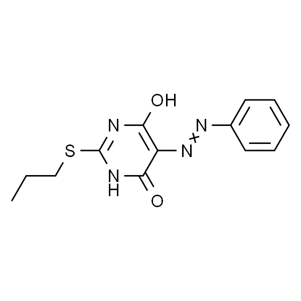 4(3H)-Pyrimidinone, 6-hydroxy-5-(2-phenyldiazenyl)-2-(propylthio)-