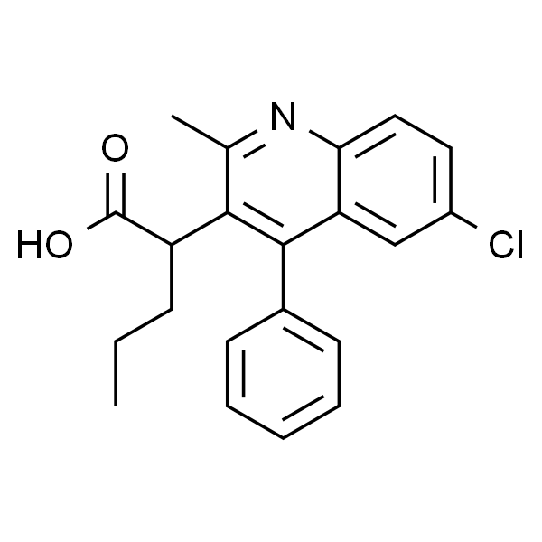 6-Chloro-2-methyl-4-phenyl-alpha-propyl-3-quinolineacetic acid